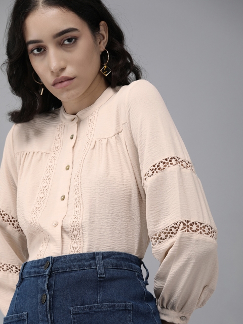 

ONLY Women Beige Opaque Casual Shirt