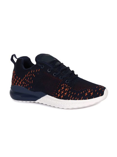 

FAST TRAX Men Navy Blue & Orange Woven Design Sneakers
