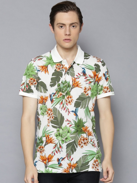 

GANT Men White Printed Polo Collar T-shirt