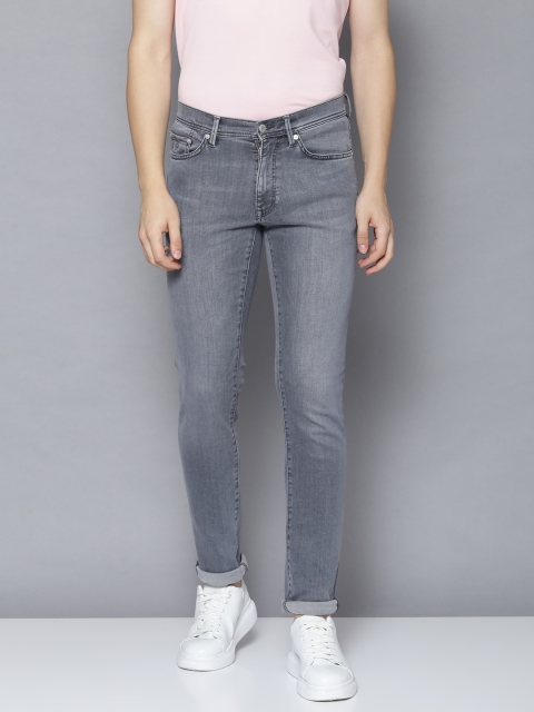 

GANT Men Grey Slim Fit Mid-Rise Clean Look Jeans
