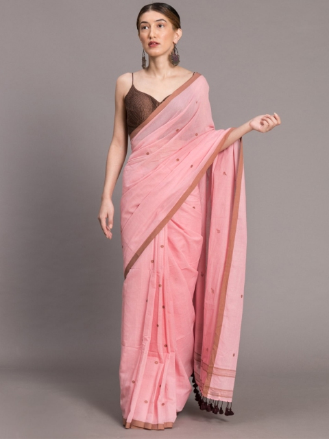 

Suta Pink Printed Pure Cotton Handloom Saree
