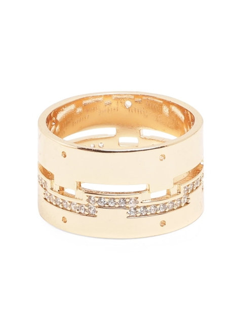 

shaze Gold-Plated White CZ-Studded Jewellery Set