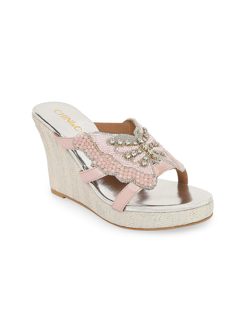 

CHINI C Women Pink Embellished Wedges