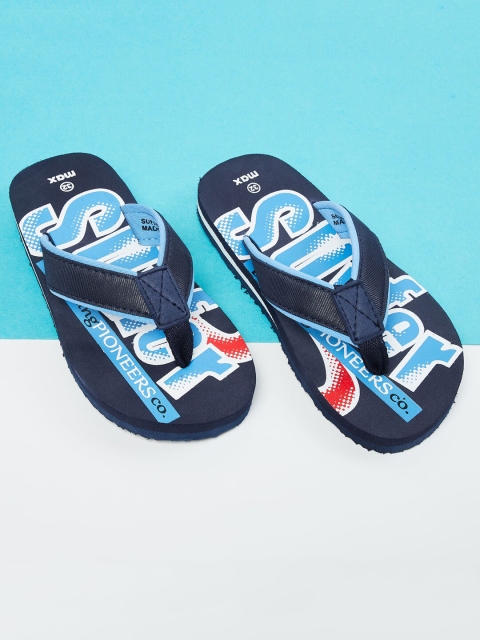 

max Boys Blue & White Printed Thong Flip-Flops