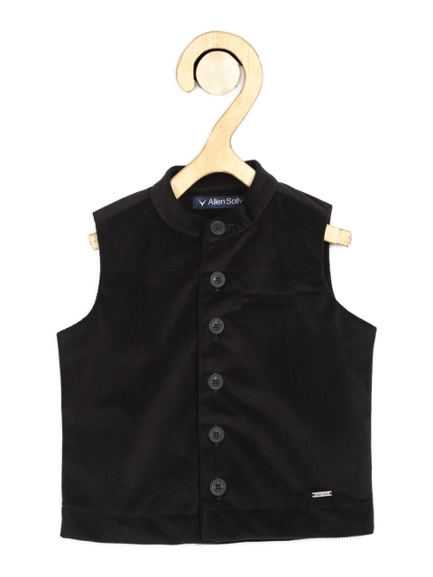 

Allen Solly Junior Boys Black Self Design Waistcoat