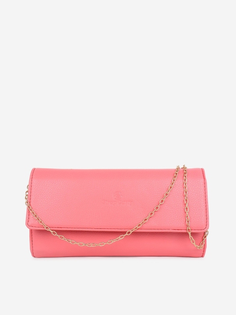 

Stropcarry Women Pink Solid Foldover Clutch