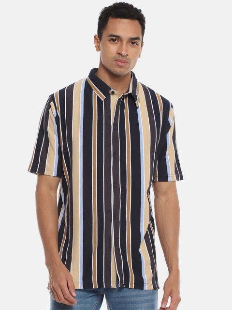 

Campus Sutra Men Multicoloured Regular Fit Striped Casual Shirt, Multi