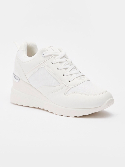

shoexpress Women White PU Walking Shoes