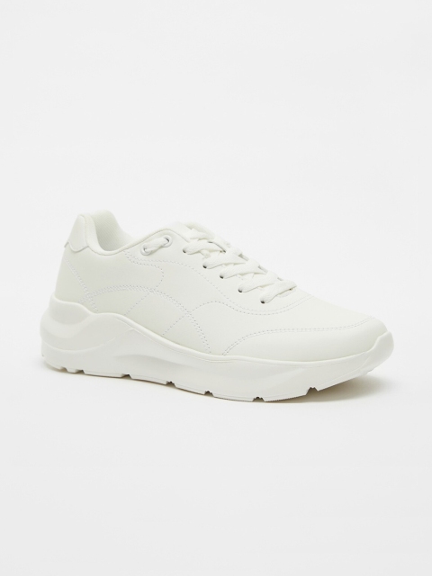

shoexpress Women White PU Walking Shoes