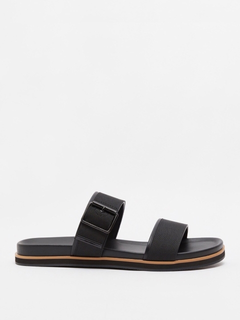 

shoexpress Men Black Solid Slip-On