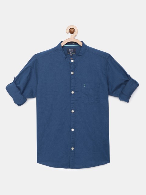

Indian Terrain Boys Navy Blue Solid Casual Shirt