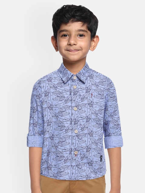 

Indian Terrain Boys Blue Printed Pure Cotton Casual Shirt