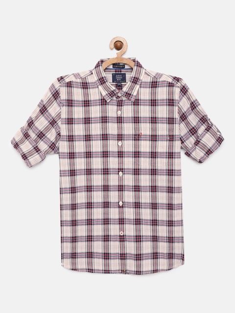 

Indian Terrain Boys White Checked Regular Fit Pure Cotton Casual Shirt