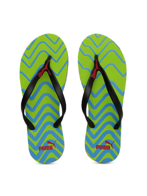 

PUMA Women Black & Green Lucie V Printed Flip-Flops