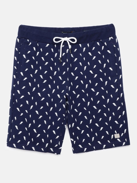 

Indian Terrain Boys Blue & White Printed Pure Cotton Regular Shorts