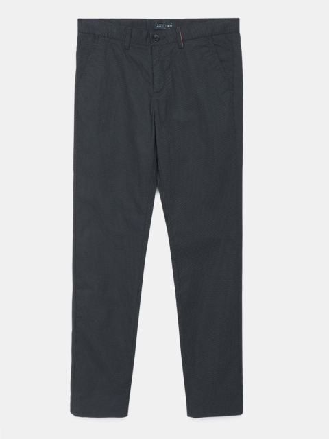 

Indian Terrain Boys Navy Blue Self Design Pure Cotton Chinos