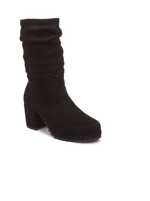 

Sole To Soul Women Black Solid Heeled Boots