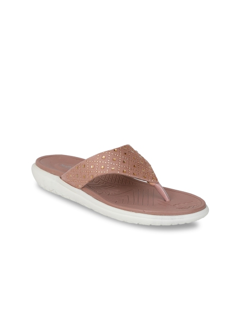

Zyla Women Peach-Coloured Textured Open Toe Flats