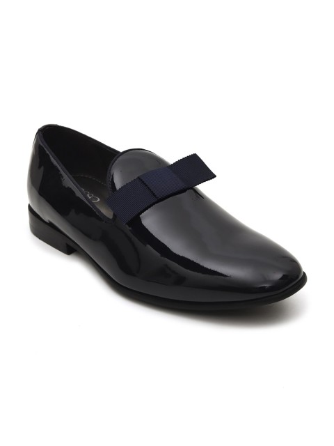 

ROSSO BRUNELLO Men Blue Solid Leather Formal Loafers