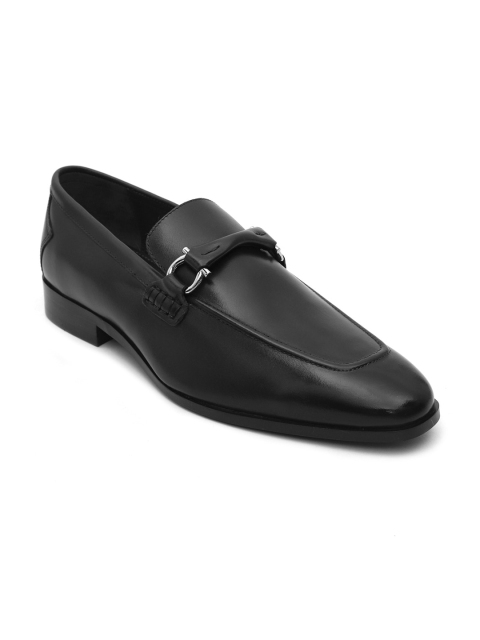 

ROSSO BRUNELLO Men Black Solid Leather Formal Loafers