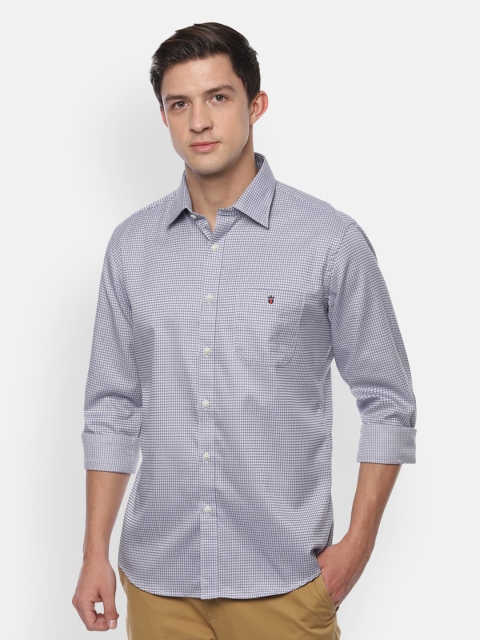 

Louis Philippe Sport Men Blue Slim Fit Checked Pure Cotton Casual Shirt