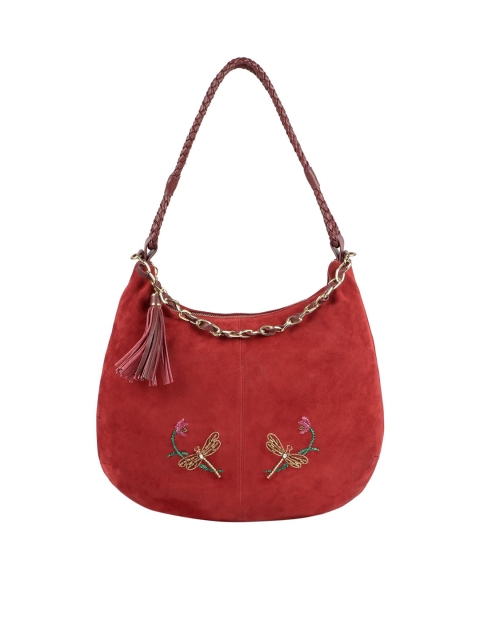 

Hidesign Red Solid Hobo Bag