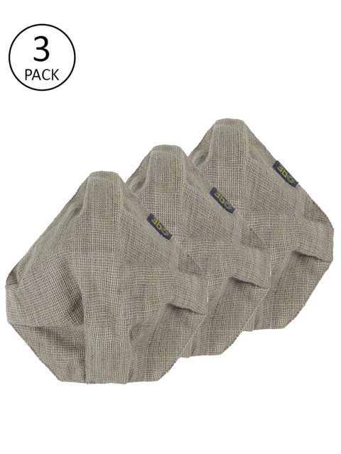 

3BO Women Pack Of 3 Brown Self-Design 3-Ply Reusable Cloth Masks