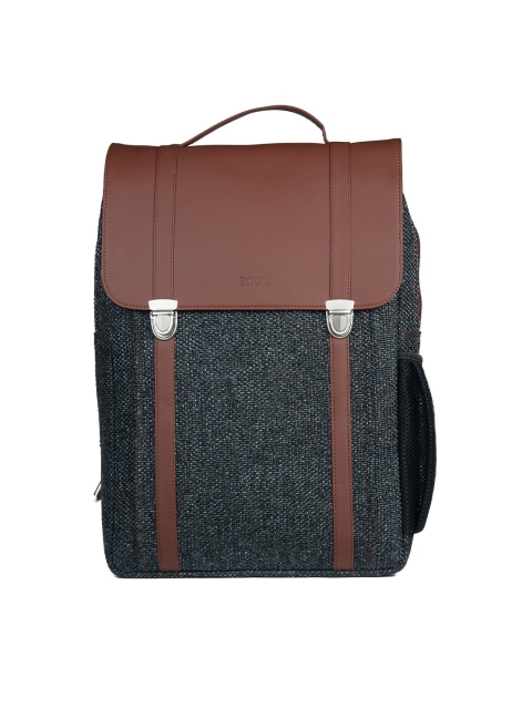 

ZOUK Charcoal Grey & Brown Sustainable Vegan Leather Backpacks