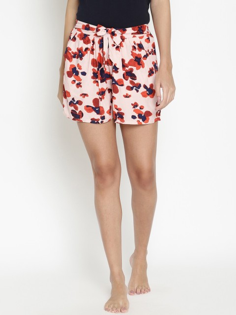 

COASTLAND Women Pink & Red Printed Lounge Shorts