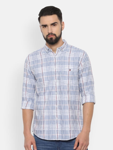 

Louis Philippe Jeans Men Grey Slim Fit Checked Casual Shirt