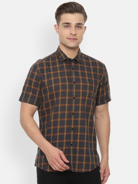 

Louis Philippe Jeans Men Grey Slim Fit Checked Casual Shirt