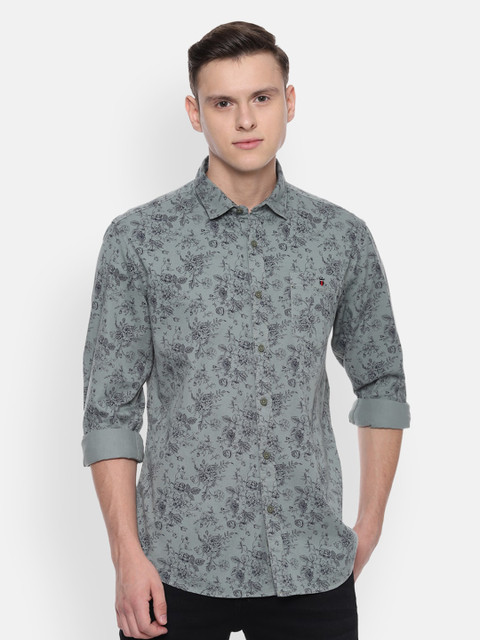 

Louis Philippe Jeans Men Grey Slim Fit Printed Casual Shirt
