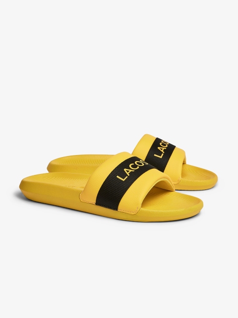 

Lacoste Men Yellow & Black Colourblocked Sliders