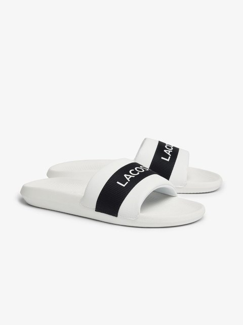

Lacoste Men Black & White Striped Sliders