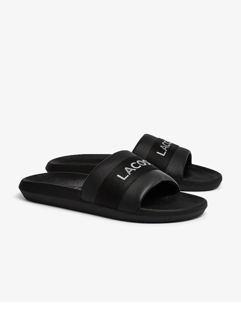 

Lacoste Men Black & White Textile Logo Sliders