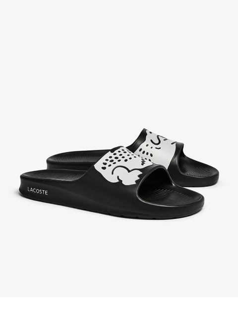 

Lacoste Men Black & White Printed Sliders
