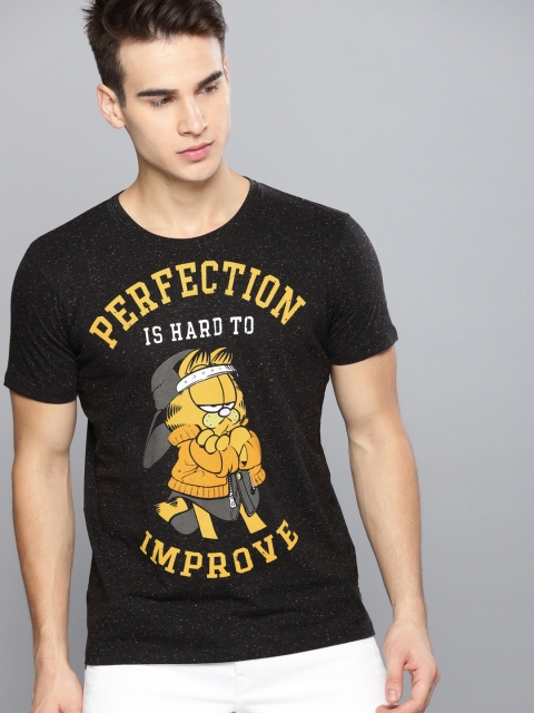 

Kook N Keech Garfield Men Black Printed Round Neck T-shirt