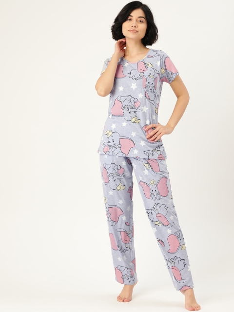

Clt.s Women Blue & Pink Printed Cotton Night suit