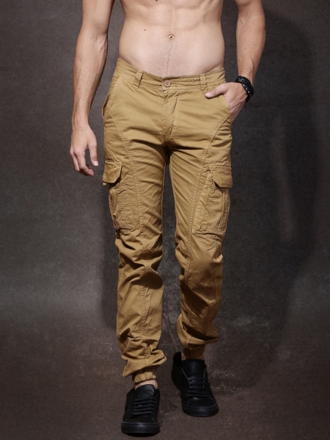 

RDSTR Men Khaki Solid Slim Fit Trousers