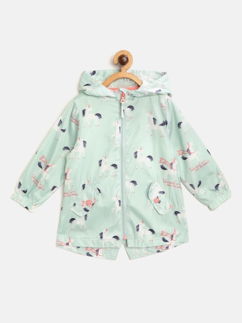 

Marks & Spencer Girls Mint Green & White Unicorn Print Hooded Jacket