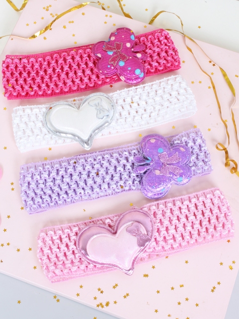 

lil' star Girls Set of 4 Pink & Purple Hairband