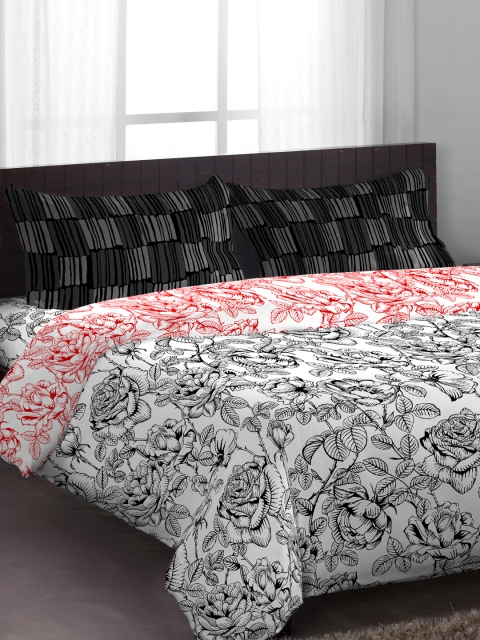 

STELLAR HOME Black & White 120 TC Cotton Double Bedsheet with 2 Pillow Covers