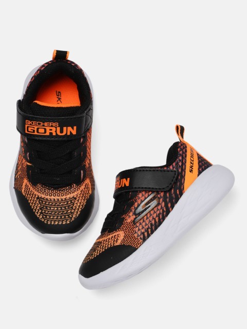 

Skechers Boys Black & Orange Woven Design GO RUN 600 - BAXTUX Sneakers