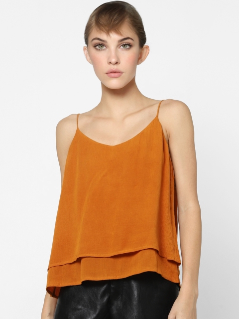 

ONLY Rust Orange Tiered Shoulder Strap Regular Top