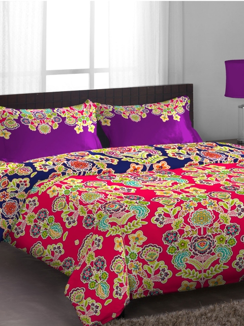 

STELLAR HOME Multicoloured 120 TC Cotton Single Bedsheet with 1 Pillow Cover, Multi