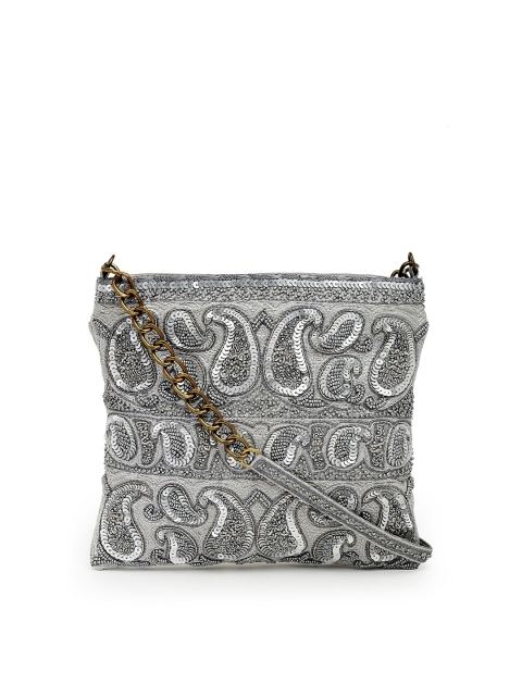 

PRACCESSORII Silver-Toned Embellished Purse