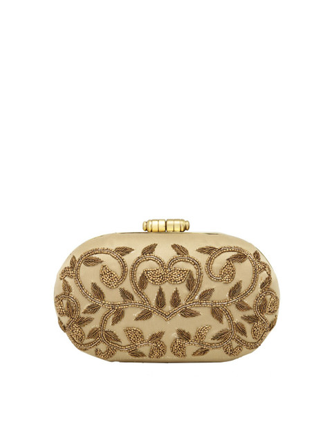 

PRACCESSORII Gold-Toned Embellished Clutch