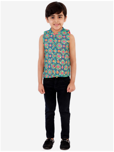 

Lil Peacock Boys Green Ethnic Style Jacket