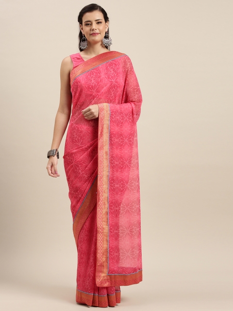 

Soch Pink Printed Poly Georgette Saree