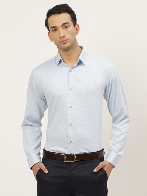 

SOJANYA Men Blue Self-Design Classic Fit Formal Shirt